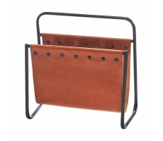 Zeitungsständer Kunstleder braun Metall Zeitungsständer Kunstleder braun Metall