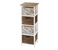 Holzregal mit 4 Schubfächern