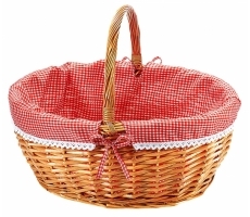 Einkaufskorb Weide rot kariert Einkaufskorb Weide rot kariert