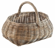 Rattankorb mit Henkel kubu grey Rattankorb mit Henkel kubu grey