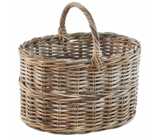 Rattankorb mit Henkel kubu grey oval Rattankorb mit Henkel kubu grey oval