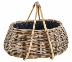 Pflanzkorb TILIA aus Rattan kubu grey