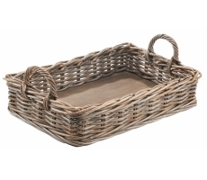 Tablett eckig aus Rattan kubu grey Tablett eckig aus Rattan kubu grey