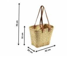 Seegrastasche natur Lederhenkel