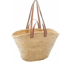 Palmtasche mit Ledergriffen und Lederh.