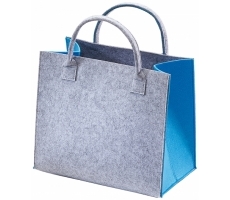 Filztasche hellgrau mit blau Filztasche hellgrau mit blau