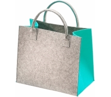 Filztasche hellgrau mit türkis Filztasche hellgrau mit türkis