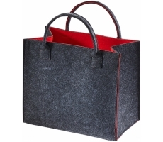 Filztasche außen grau innen rot Filztasche außen grau innen rot