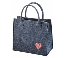 Filztasche dunkelgrau Herz rot Filztasche dunkelgrau Herz rot