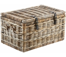 Sitztruhe Rattan Kubu grau 70 cm Textil Sitztruhe Rattan Kubu grau 70 cm Textil