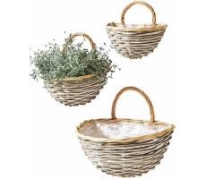 Wandkorb bepflanz. Weide Chipwood S/3