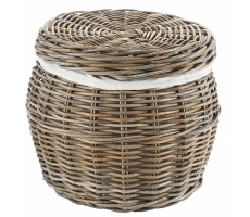 Wäschebehälter mit Deckel aus Rattan