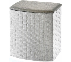 Wäschebehälter weiß grau aus Nylon Wäschebehälter weiß grau aus Nylon