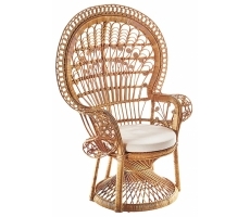 Rattansessel mit Kissen