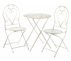 Tischgruppe aus Metall cream Tischgruppe aus Metall cream