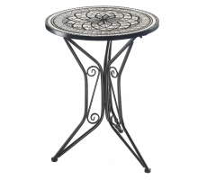 Metalltisch mit Mosaikoptik weiß grau Metalltisch mit Mosaikoptik weiß grau