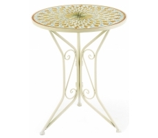 Metalltisch mit Mosaikoptik weiß