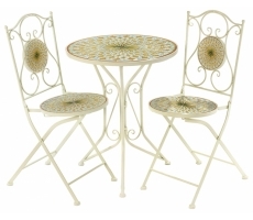 Tischgruppe MOSAIKOPTIK weiß