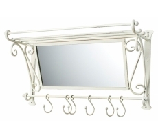 Garderobe mit Spiegel antik weiß