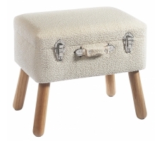 Kofferhocker Stoff weiß