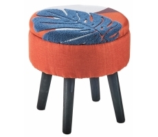 Sitzhocker ASILI mit Blattmuster