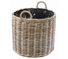 Pflanzkorb rund aus Rattan mit Folie Pflanzkorb rund aus Rattan mit Folie