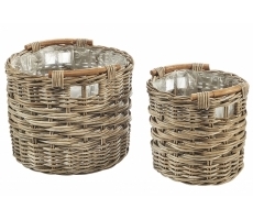 Pflanzkorb Rattan rund kubu S/2 Pflanzkorb Rattan rund kubu S/2