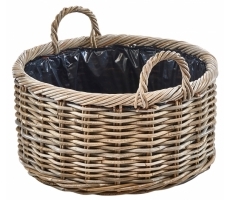 Pflanzkorb Rattan rund mit Folie D50cm