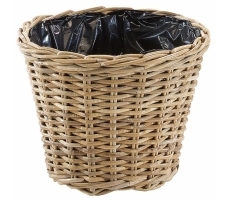 Übertopf rund aus Rattan grey Folie Übertopf rund aus Rattan grey Folie