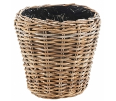 Pflanzkorb Rattan rund mit Folie Pflanzkorb Rattan rund mit Folie