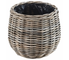 Pflanzkorb FIORA Rattan rund mit Folie G Pflanzkorb FIORA Rattan rund mit Folie G