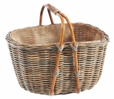 Holztrage aus Rattan mit Jute kubu