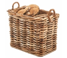 Holzkorb Rattan cane mit Jutestoff Holzkorb Rattan cane mit Jutestoff