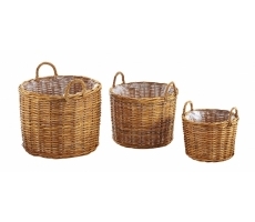 Pflanzkorb rund Rattan lacak Folie S/3 Pflanzkorb rund Rattan lacak Folie S/3