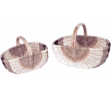 Rattankorb natur mit braunem Seegras S/2 Rattankorb natur mit braunem Seegras S/2