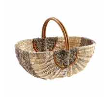 Rattankorb natur mit braunem Seegras Rattankorb natur mit braunem Seegras