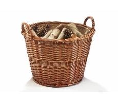 Holzkorb rund aus Weide mit Jute