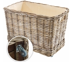 Rattankorb grey eckig Rollen Leinen