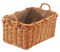 Holzkorb Rattan Lacak mit Leinen Holzkorb Rattan Lacak mit Leinen