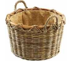 Holzkorb rund m. Griffen Kubu grey Holzkorb rund m. Griffen Kubu grey