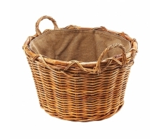 Holzkorb Rattan Lacak mit Leinen Holzkorb Rattan Lacak mit Leinen