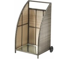 Kaminholzwagen Polyrattan grau 95 cm Kaminholzwagen Polyrattan grau 95 cm