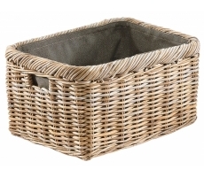Holztrage Rattan Kubu Stoff dunkel Holztrage Rattan Kubu Stoff dunkel