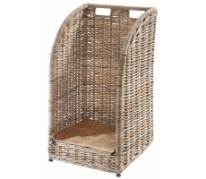Kaminholzwagen Rattan kubu grey mit Lein Kaminholzwagen Rattan kubu grey mit Lein