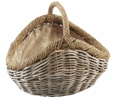 Holztrage Rattan kubu grey mit Stoff Holztrage Rattan kubu grey mit Stoff