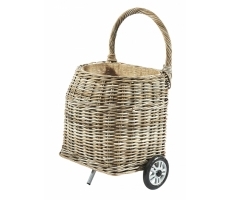 Holzwagen mit Rollen Rattan kubu grey Holzwagen mit Rollen Rattan kubu grey