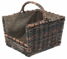 Holztrage Krabu Rattan mit dunklem Stoff Holztrage Krabu Rattan mit dunklem Stoff