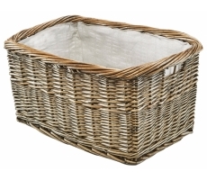 Holztrage Rattan Stoff hell Kubu Grey