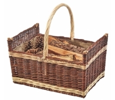 Holzkorb aus Weide mit Jute Henkel
