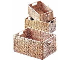 Regalkorb eckig Wasserhyazinthe S/3